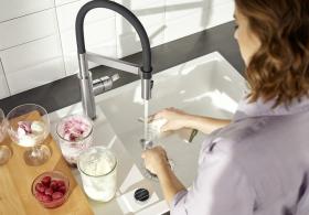 Blanco SONEA-S Flexo macizo acero inox. cepillado