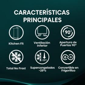 FT3K310SEWE – Congelador 1 Puerta De Libre Instalación Kitchen Fit, Clase E, Capacidad 312L, Color Blanco