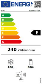 Beko bcse400e40sn frigorifico combi integrado 193 5x69x55cm clase e 0065603 600px