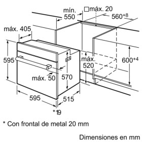 Horno Independiente Siemens HB22AR521E Multifunción 7 Funciones