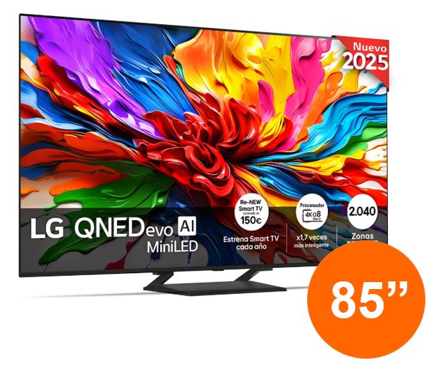 Lg 85QNED93A6A - Televisor de 85 pulgadas QNED 4K Smart TV · Comprar ...