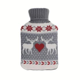 Bolsa agua caliente mimo 1 7 forro gris rojo renos 20x32x4 cm flexible y agradable al tacto