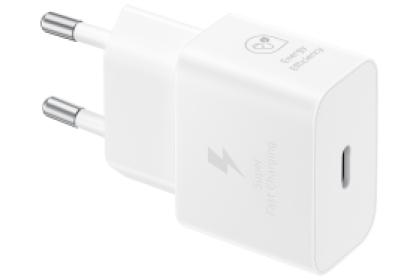 SAMSUNG POWER WALL CHARGER 25W USB-C WHITE + CABLE USB-C TO USB-C WHITE EP-T2510XWEGEU