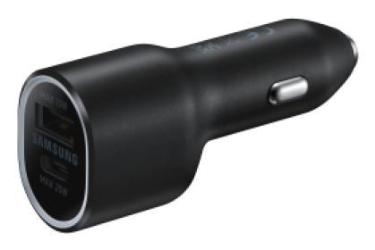 SAMSUNG POWER CAR CHARGER DUAL USB-C 25W + USB 15W BLACK EP-L4020NBEGEU