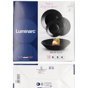 VAJILLA 18 P BL ZELIE NEGRO LUMINARC