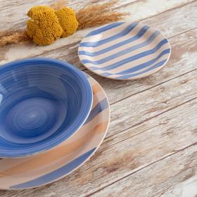 VAJILLA 18PZS AZUL CRETA QD