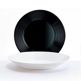 VAJILLA 18 P HARENA NEGRO & BLANCO LUM
