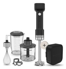 KitchenAid 5KHBRV75BM - Batidora de Mano Inalámbrica 12V con Accesorios y Batería Negro Mate