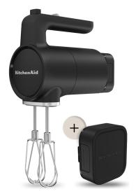 KitchenAid 5KHMR762BM - Batidora de Varillas Inalámbrica Go 12V 7 Velocidades con Batería Negro Mate