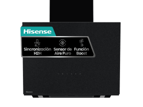 Hisense CH6IN6226MB - Campana Decorativa de Pared 60 Cm 485 m³/h 4 Niveles Clase A+ Negra
