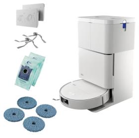 AEG AR82UW4SW - Robot aspirador y fregador con LiDAR, Base de Lavado de Mopa y Control por App Blanco