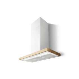 Elica PRF0147266B - Campana de Pared en T Invertida Bio 90 Cm 680 m³/h Clase A++ Blanco y Roble