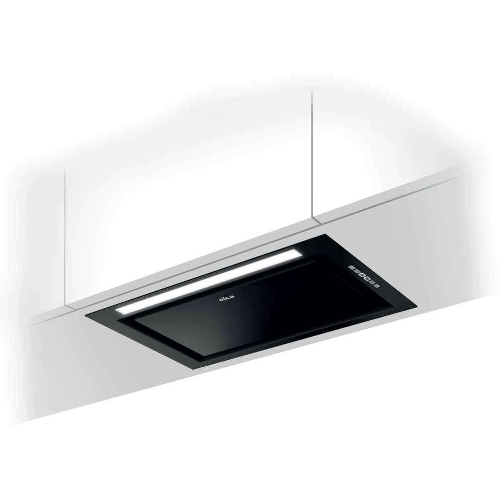 Elica PRF0184107A - Campana de Encastre Hidden Advance Plus 72 Cm Iluminación LED Clase A+ Cristal Negro