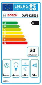 Bosch DWB128E51 - Campana Decorativa Pared 120 Cm Clase A Inoxidable