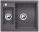 Blanco 518874 - fregadero Metra 6 2 Cubetas Reversible Mueble 60 Cm Gris Roca