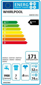 Whirlpool AWOD 053 - Lavadora integrable 6TH Sense de Clase A+++ 7kg y 1200rpm﻿