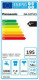 Etiqueta energéticaLavadora Panasonic NA107VC5WES 7 Kilos 1000 r.p.m. A++