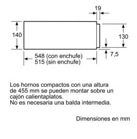 Siemens BI630CNS1 - Calientaplatos iQ700 módulo de 14cm Frontal negro
