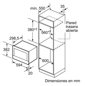 Siemens BF634RGS1 - Microondas sin Marco 38cm 900W Cristal Negro