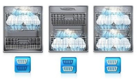 Samsung DW5363PGBSLEF - Lavavajillas con 3ª Bandeja Acero Inoxidable A+ 45 Db