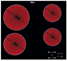 Whirlpool AKT 8090/NE - Placa vitrocerámica con 4 zonas de cocción
