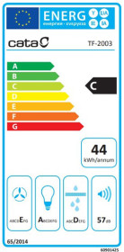 Cata 02017203 - Campana Telescópica TF 2003GBK 60Cm Clase C Negro