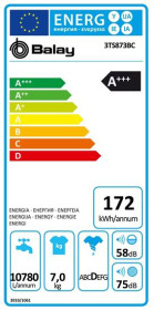 Balay 3TS873BC - Lavadora de Clase A+++ Capacidad de hasta 7 Kg y 1.000 rpm
