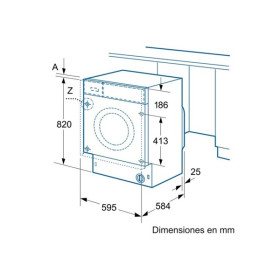 Balay 3TW773B Lavadora-secadora integrable, 7/4 kg, 1200 rpm, Blanco