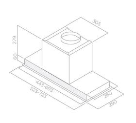 Elica PRF0097676 - Campana Hidden de 60 cm Acero Inox y cristal blanco