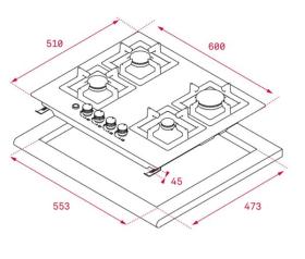 Teka 40214040 - Placa Gas y Vitrocerámica EFX 60 2G 2H AI AL CI Butano