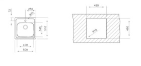 Teka 11137003 - Fregadero Eline 1C Mueble 50 Cm Acero Inoxidable