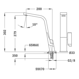 Teka 33915020I - Grifo IC 915 I Monomando Caño Alto Plano Anticalcáreo