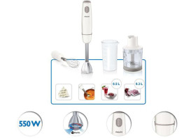 Philips HR1607/00 - Batidora Daily Collection 550W Vaso 0.5 L Blanco