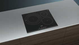 Placa de inducción Siemens iQ300 EH651FDC1E 60 cm 3 fuegos Negro