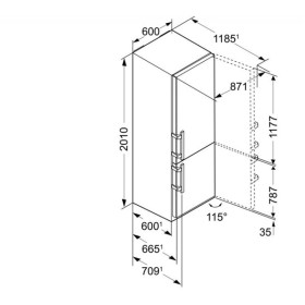 Frigorífico combinado Liebherr Cbnef-4815-20 Inox BioFresh Clase A+++