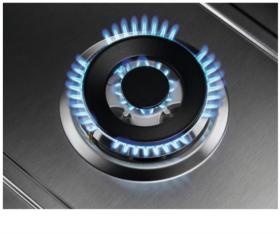 Zanussi ZGG65334XA - Placa de gas natural de 3 zonas y 60cm con Wok