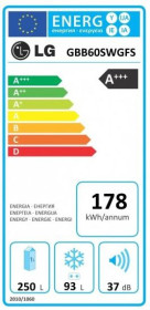 Lg GBB60SWGFS - Frigorífico Serie 9 de 201x60cm A+++ Multi Air Flow