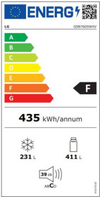 LG GSB760SWXV - Frigorífico Americano blanco 179 x 91.2 cm Clase F/A++