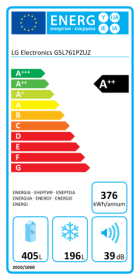 Frigorífico Americano Lg GSL761PZUZ Inox Clase A++ Sin toma de agua