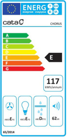 Campana Cata CHORUS XGX Clase E 60 Cm Decorativa Acero Inoxidable