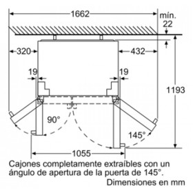 	Balay 3FA4611B - Frigorífico Americano No Frost Clase A+ Blanco 177x90Cm