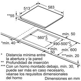 Balay 3EB865XR - Placa de inducción de 60 cm de ancho Marco de acero inoxidable