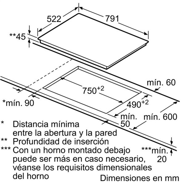 Balay 3EB785LQ - Placa vitrocerámica de 80 cm de ancho