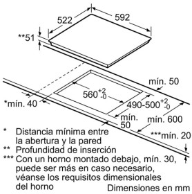 Balay 3EB865ER - Encimera Inducción 60 Cm 3 Zonas Cristal Negro