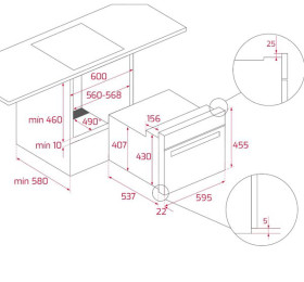 Teka HSC 635 - Horno compacto multifunción A+ de 45cm HydrocleanPRO