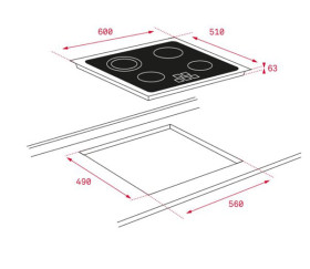 Teka TB 6310  - Placa Vitrocerámica 60x63 cm Cristal Negro