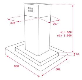 Teka DG3 985 Isla - Campana 90 Cm Clase A 3 Velocidades
