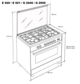 Meireles E 920 W - Cocina 90 cm 4 gas y 2 eléctricos + horno