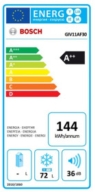Congelador Bosch GIV11AF30 A++ Integrable (71,2 x 55,8 cm)