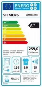 Secadora de condensación Siemens WT47G439EE Clase A++ 9 Kg. Blanca